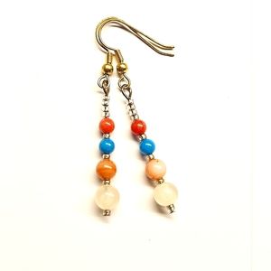 Beaded Stone Earrings